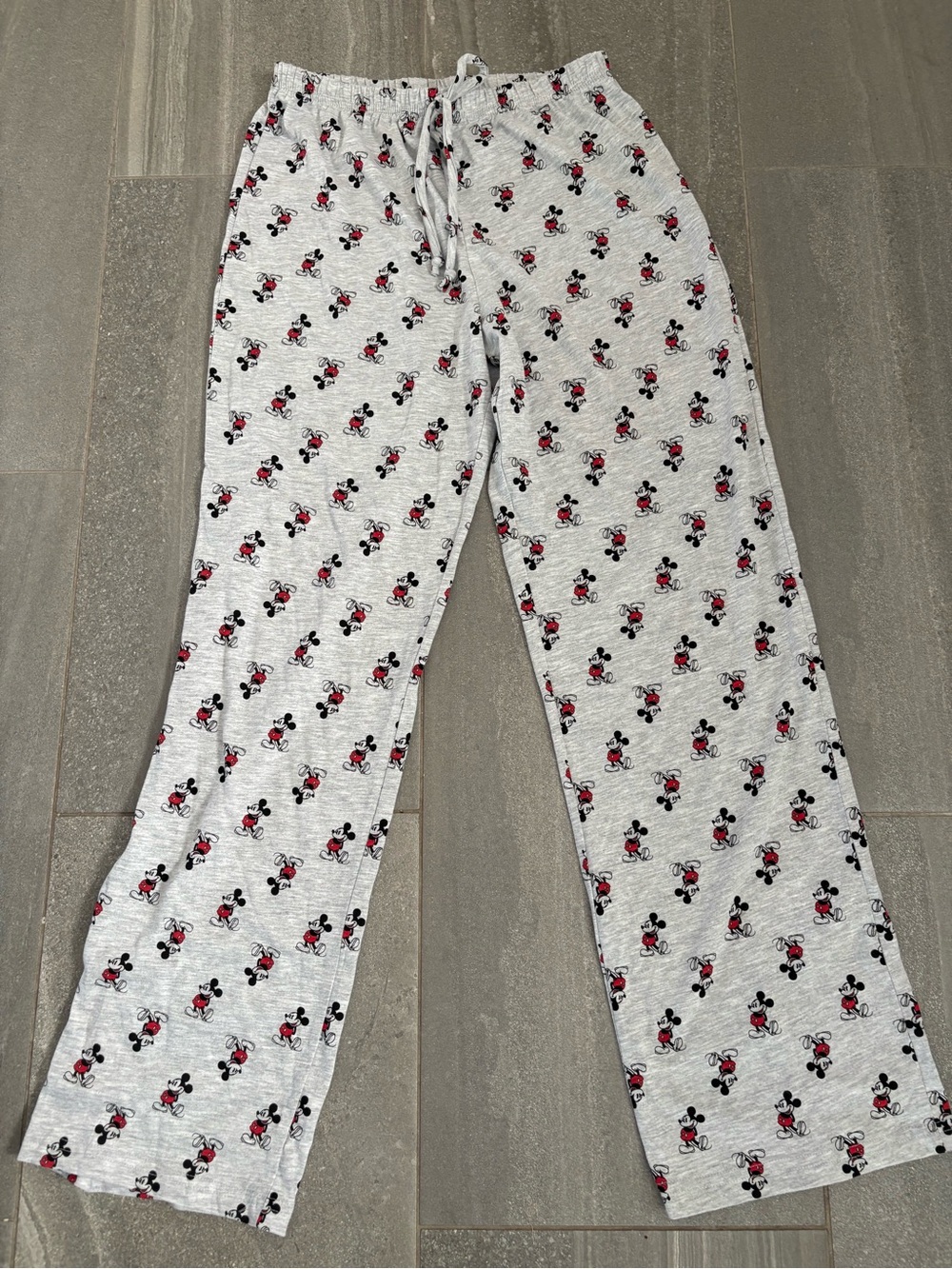 Disney Gray Jogger Pants with Red & Black Mickey Print